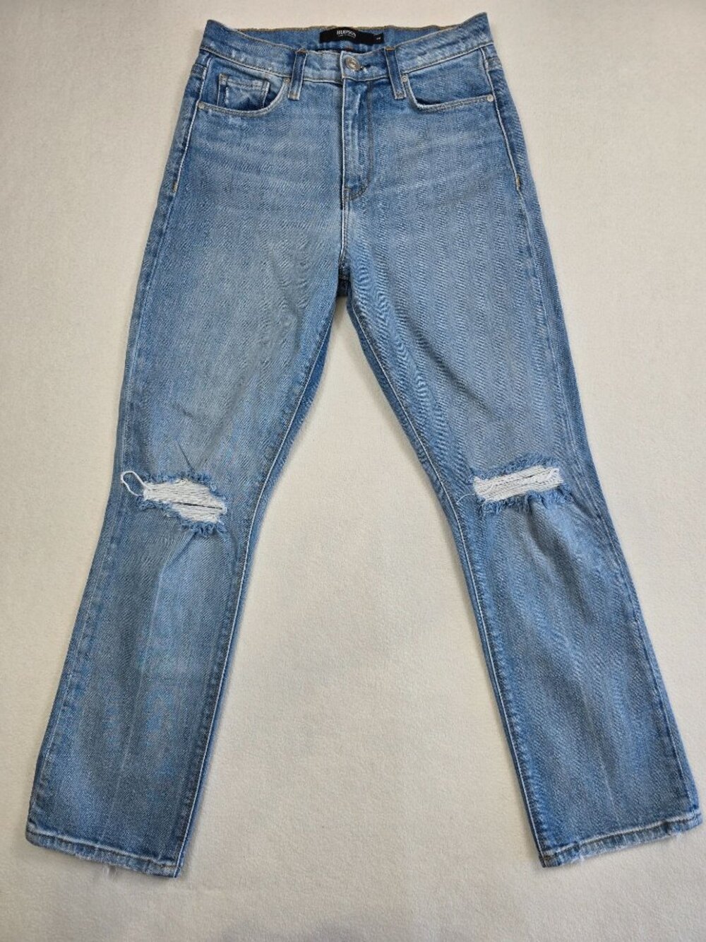 Hudson Holly Straight Light Wash Distressed Jeans Womens Size 25